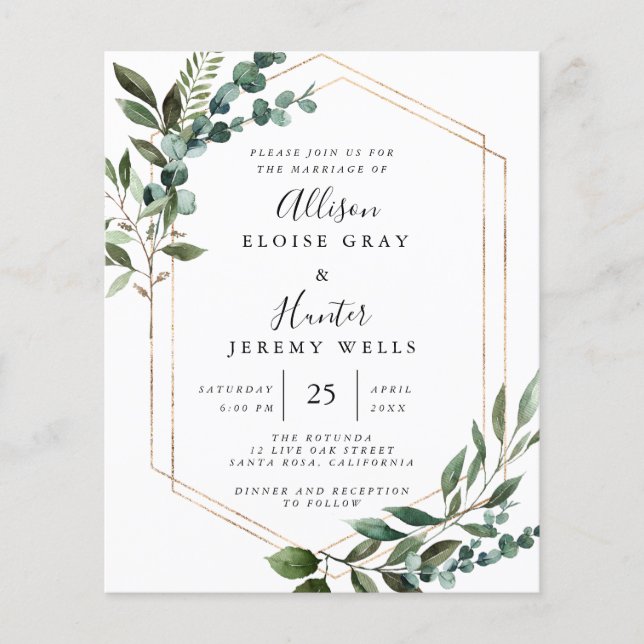 Foil Frame Wedding Invitation   (Front)