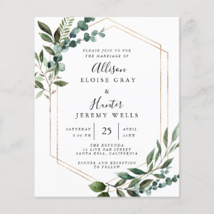 Foil Frame Wedding Invitation  