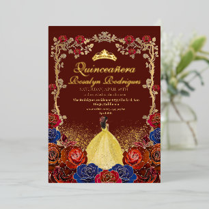 Foil Gold and Red Luxury Quinceanera 