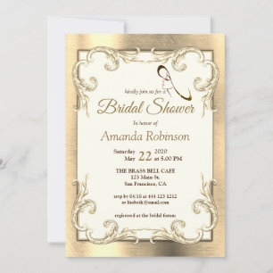 Foil-Gold-Silver-Brass Bridal Shower Invitation