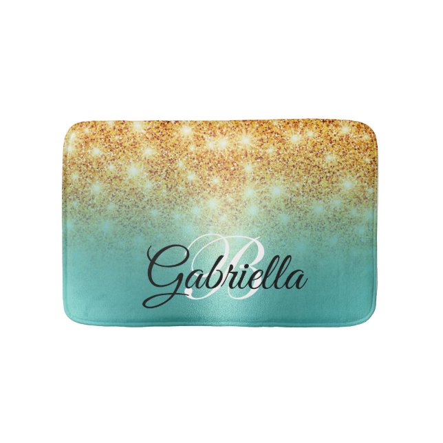 Foil Golden Glitter Bath Mat (Front)