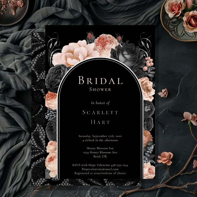 FOIL Gothic Vintage Black Blush Arch Bridal Shower (Creator Uploaded)