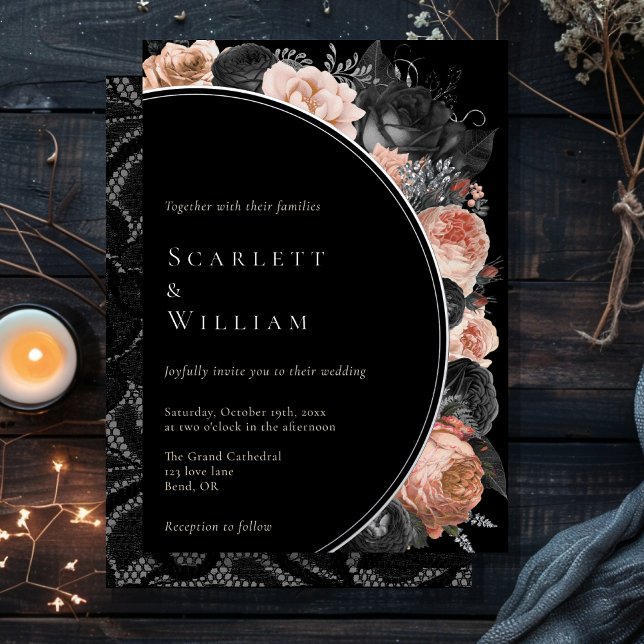 FOIL Gothic Vintage Black Blush Wedding (Creator Uploaded)
