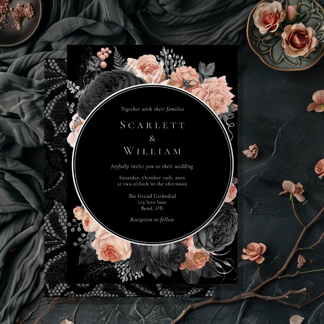 FOIL Gothic Vintage Black Dark Blush Wedding (Creator Uploaded)