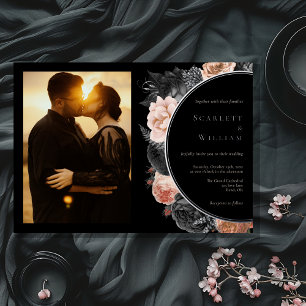 FOIL Gothic Vintage Black Horizontal Photo Wedding