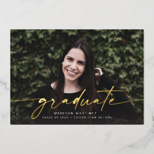 Foil Graduate Script Graduation Announcement