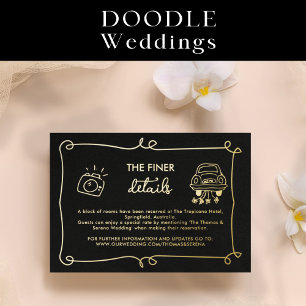 Foil Hand Drawn Doodle Details Wedding Enclosure