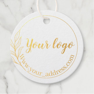 Foil hang tags with string and custom logo brand