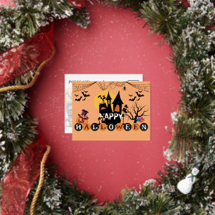 Foil Happy Halloween Post Card