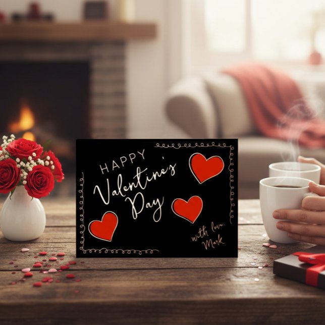 Foil Happy Valentine’s Day Custom Card with Hearts (Creator Uploaded)
