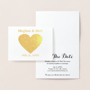 Foil Heart Save the Date Cards