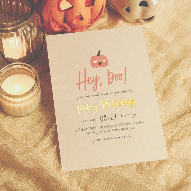 Foil Hey Boo Halloween Boho Girl Birthday Party (Creator Uploaded)