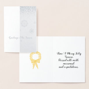 Foil Holiday Cards Silver Snow flakes