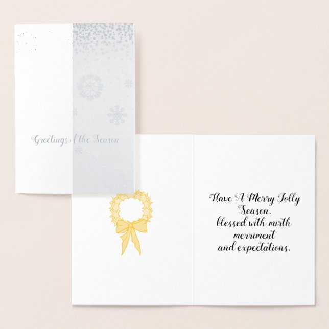 Foil Holiday Cards Silver Snow flakes (Display)