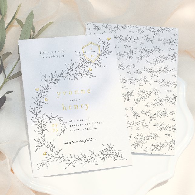 Foil Illustrated Botanical Black & White Wedding (Creator Uploaded)