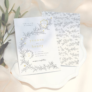 Foil Illustrated Botanical Black & White Wedding