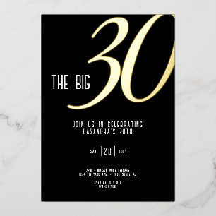Foil Invitation 30th Birthday Customisable