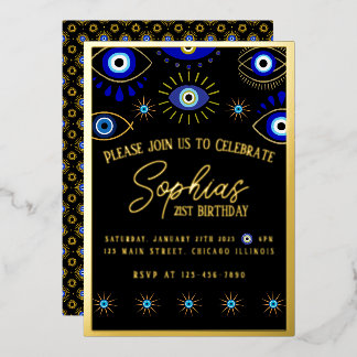 Foil Invitation - Evil Eye