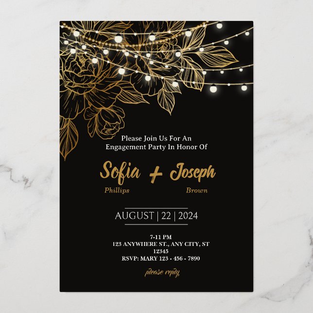  Foil Invitation wording | Luxury (Front)