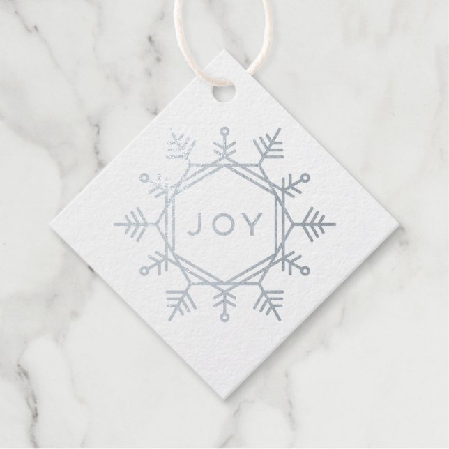 Foil Joy Snowflake Holiday Gift Tag (Front)