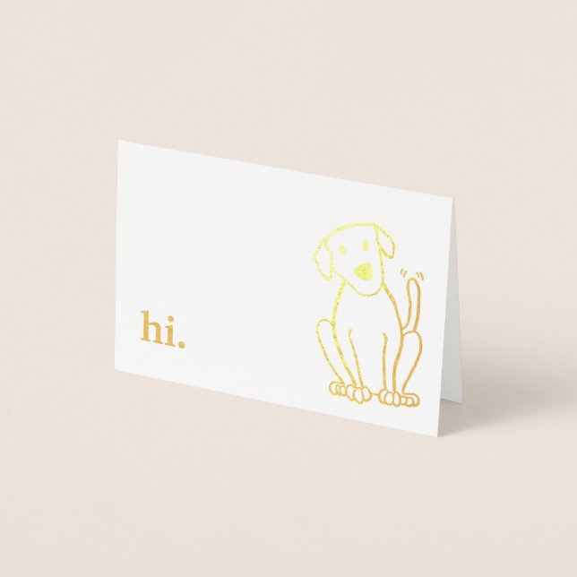 Foil Labrador Dog Note Cards - Gold or Silver (Front)