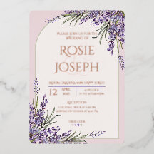 Foil Lavender Wedding Invitation