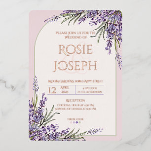 Foil Lavender Wedding Invitation