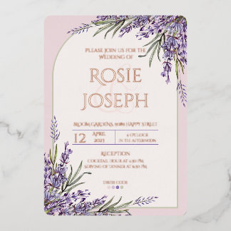 Foil Lavender Wedding Invitation