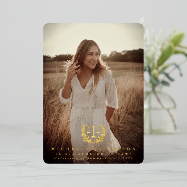 Foil Law School/Legal Graduation Announcement (Standing Front)