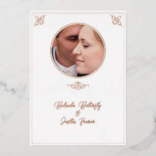Foil Line Couple Wedding Invitation  Foil Invitat