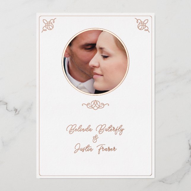  Foil Line Couple Wedding Invitation  Foil Invitat (Front)