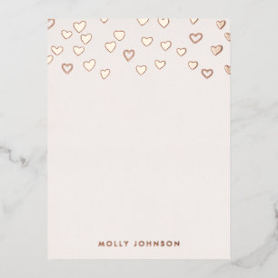 Foil Little Hearts Kid's Stationery Note Card