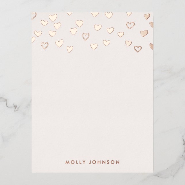 Foil Little Hearts Kid's Stationery Note Card (Front)