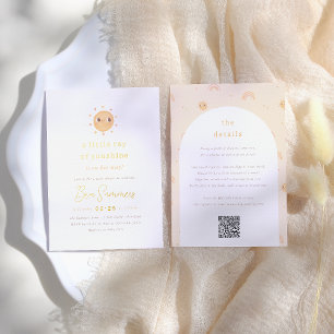 Foil   Little Ray of Sunshine QR Girl Baby Shower