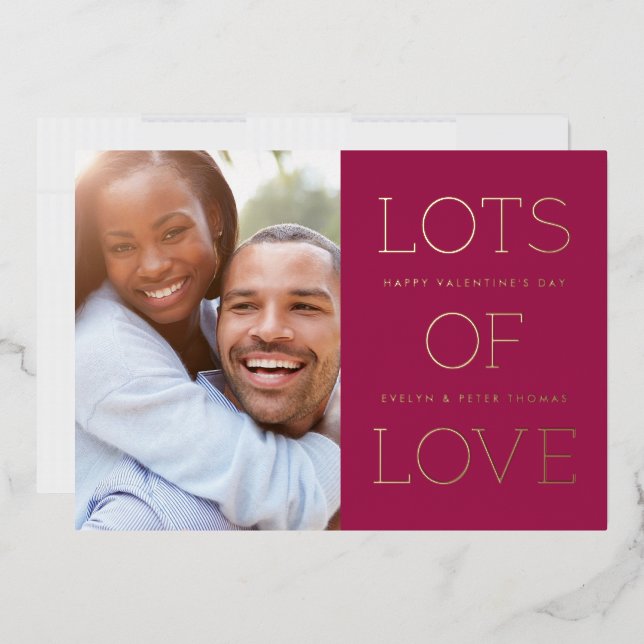 Foil Lots of Love Valentine's Day Card - Mulberry (Envelope)