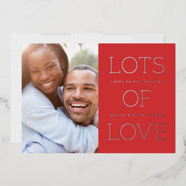 Foil Lots of Love Valentine's Day Card - Red (Envelope)