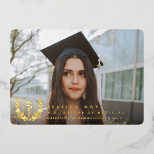 Foil MD Asclepius Graduation Photo Announcement