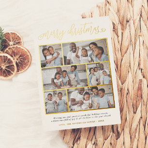 Foil Merry Christmas Lettering 6 Photo Holiday