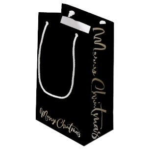 Foil Merry Christmas Lettering Christmas Small Gift Bag