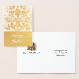 Foil Merry Yule Berry Solstice Foil Card