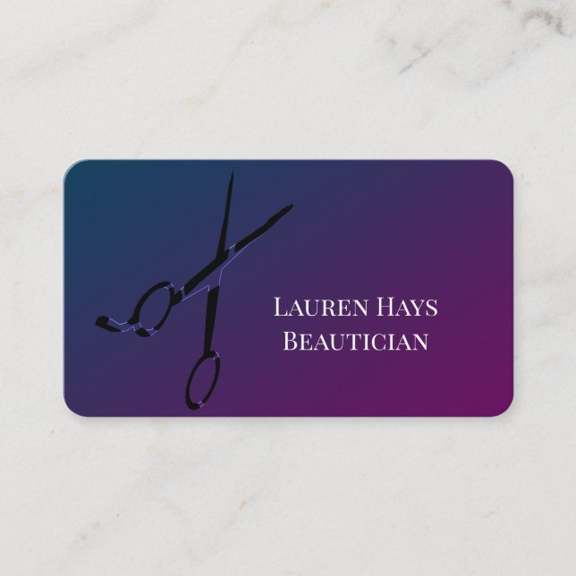 Foil Metal Black Gold Salon Hair Business Cards (Front)