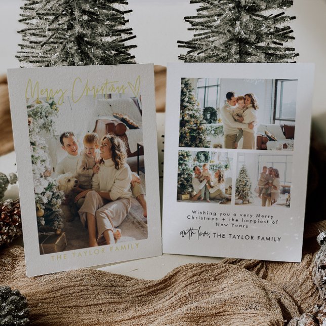 Foil Modern Elegant Photo Christmas Card (Creator Uploaded)