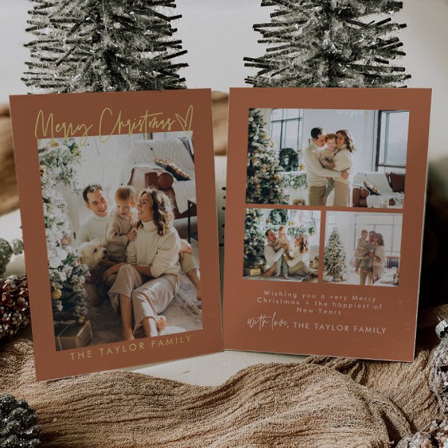 Foil Modern Elegant Photo Christmas Card (Creator Uploaded)