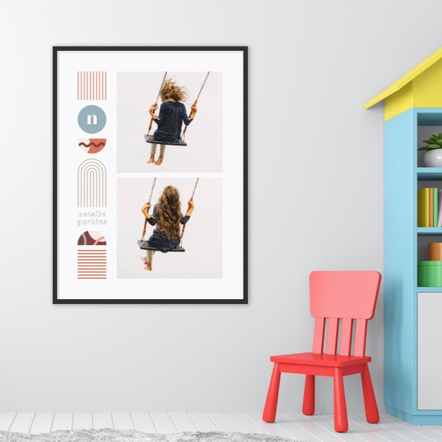Foil Modern Rainbow Monogram Photo Collage Art Foil Prints (Creator Uploaded)