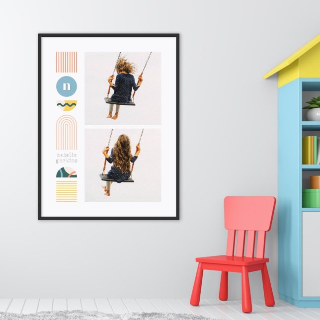 Foil Modern Rainbow Monogram Photo Collage Art Prints (Creator Uploaded)