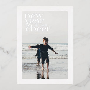 Foil Modern Trends New Year Cheer Photo Card