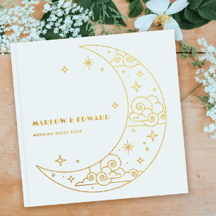 Foil Moon & Stars Celestial Wedding Guest Book
