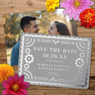 Foil Papel Picado Photo Wedding Save The Date Card