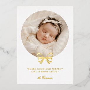 Foil Perfect Gift Holiday Birth Announcement