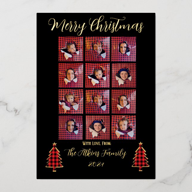 Foil Personalised Christmas Card  (Front)
